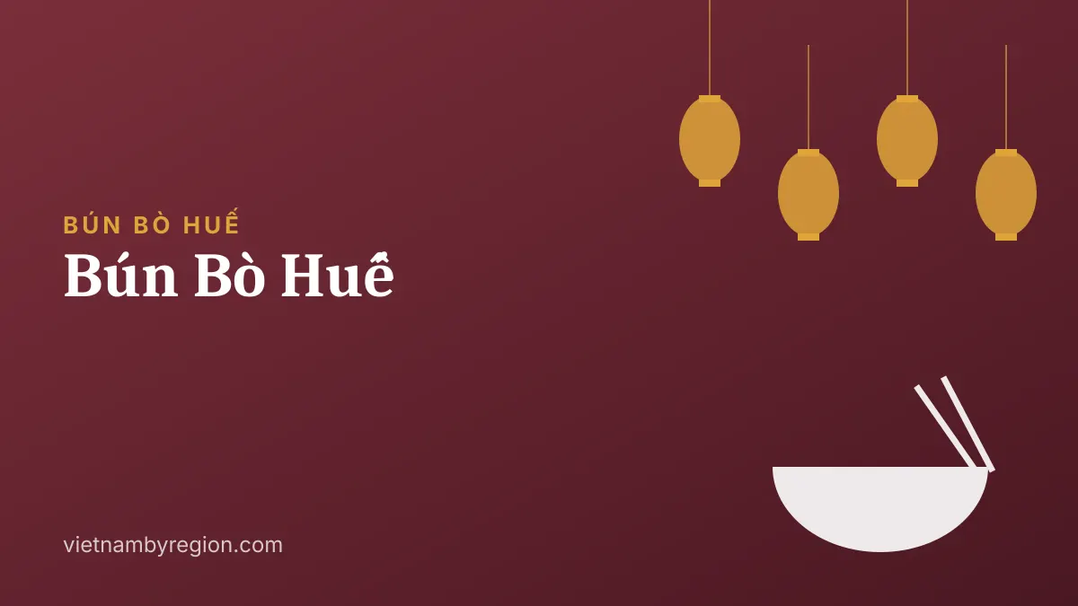 Illustrated cover for Bún Bò Huế (Bún bò Huế), central Vietnam